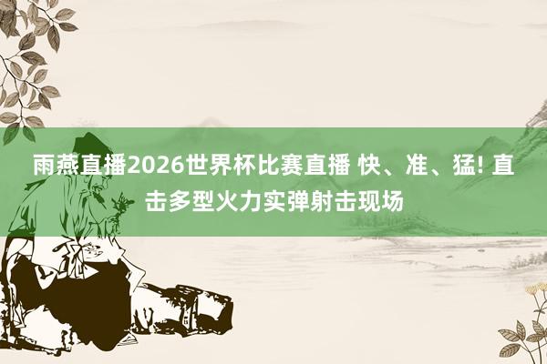 雨燕直播2026世界杯比赛直播 快、准、猛! 直击多型火力实弹射击现场
