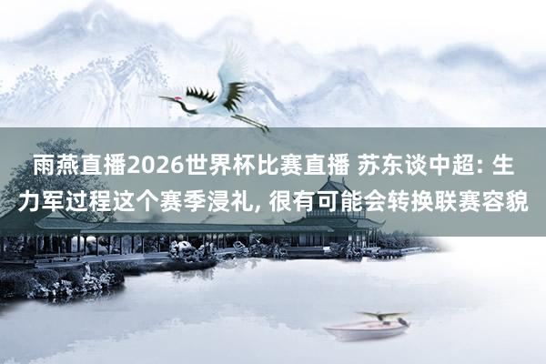 雨燕直播2026世界杯比赛直播 苏东谈中超: 生力军过程这个赛季浸礼, 很有可能会转换联赛容貌
