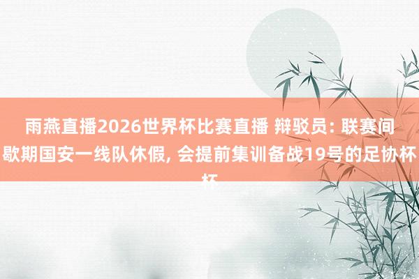 雨燕直播2026世界杯比赛直播 辩驳员: 联赛间歇期国安一线队休假, 会提前集训备战19号的足协杯