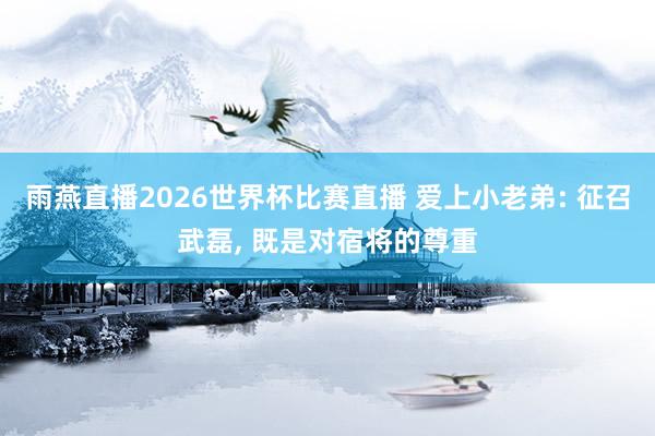 雨燕直播2026世界杯比赛直播 爱上小老弟: 征召武磊, 既是对宿将的尊重