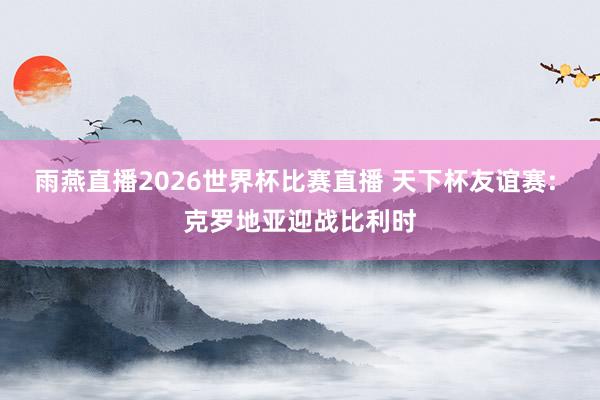雨燕直播2026世界杯比赛直播 天下杯友谊赛: 克罗地亚迎战比利时