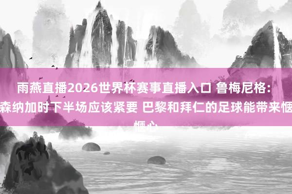 雨燕直播2026世界杯赛事直播入口 鲁梅尼格: 阿森纳加时下半场应该紧要 巴黎和拜仁的足球能带来惬心