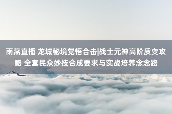 雨燕直播 龙城秘境觉悟合击|战士元神高阶质变攻略 全套民众妙技合成要求与实战培养念念路