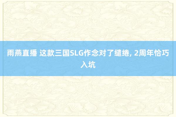 雨燕直播 这款三国SLG作念对了缱绻, 2周年恰巧入坑