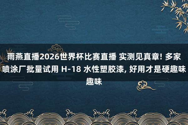 雨燕直播2026世界杯比赛直播 实测见真章! 多家喷涂厂批量试用 H-18 水性塑胶漆, 好用才是硬趣味
