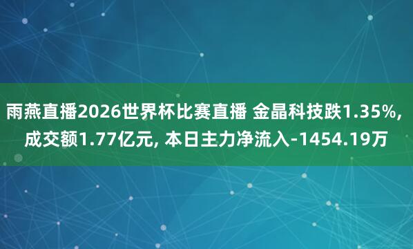 雨燕直播2026世界杯比赛直播 金晶科技跌1.35%, 成交额1.77亿元, 本日主力净流入-1454.19万