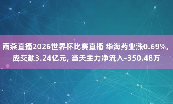 雨燕直播2026世界杯比赛直播 华海药业涨0.69%, 成交额3.24亿元, 当天主力净流入-350.48万