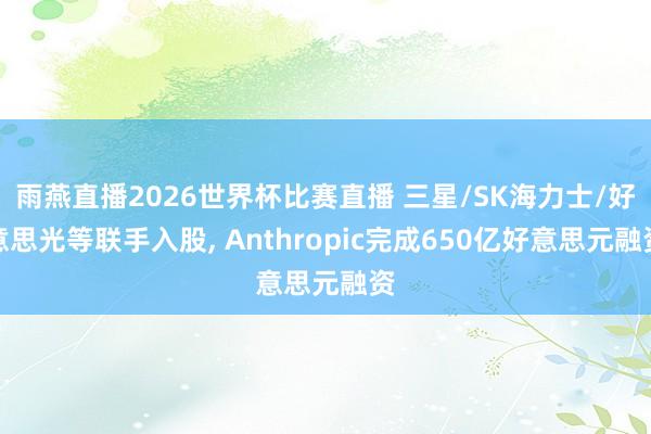雨燕直播2026世界杯比赛直播 三星/SK海力士/好意思光等联手入股, Anthropic完成650亿好意思元融资