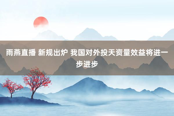雨燕直播 新规出炉 我国对外投天资量效益将进一步进步