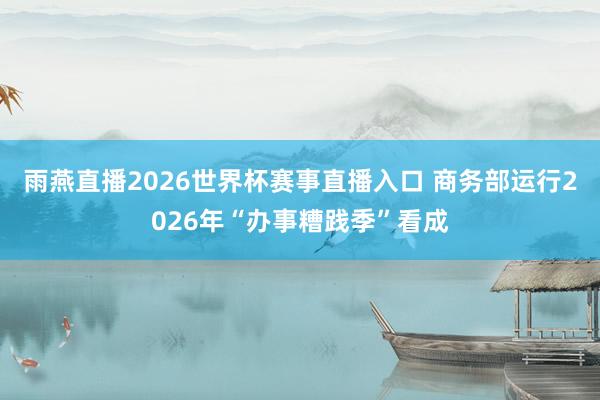 雨燕直播2026世界杯赛事直播入口 商务部运行2026年“办事糟践季”看成