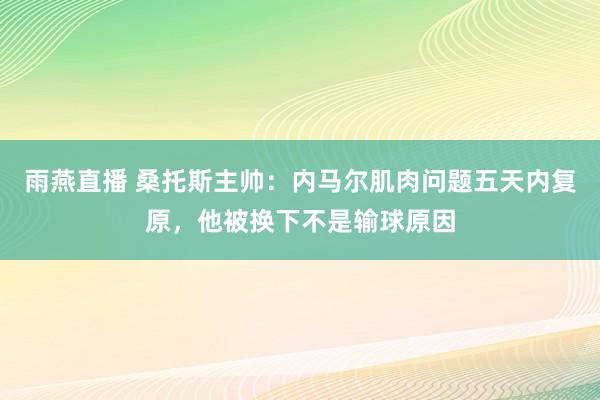 雨燕直播 桑托斯主帅:内马尔肌肉问题五天内复原,他被换下不是输球原因