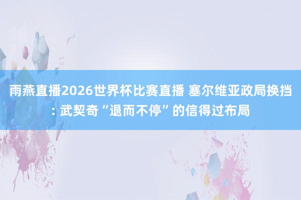 雨燕直播2026世界杯比赛直播 塞尔维亚政局换挡: 武契奇“退而不停”的信得过布局