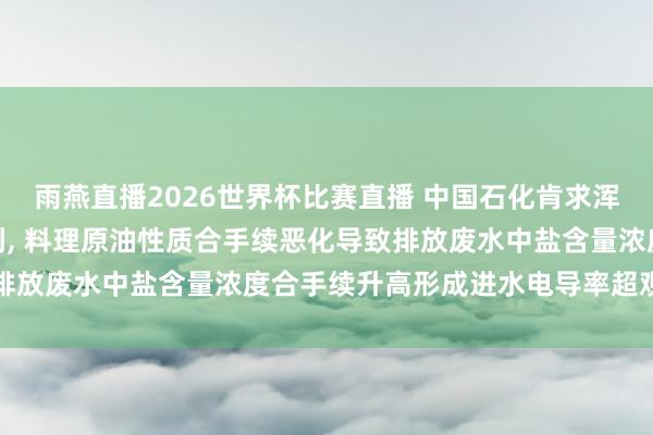 雨燕直播2026世界杯比赛直播 中国石化肯求浑水回用工艺适度治安专利， 料理原油性质合手续恶化导致排放废水中盐含量浓度合手续升高形成进水电导率超观念问题