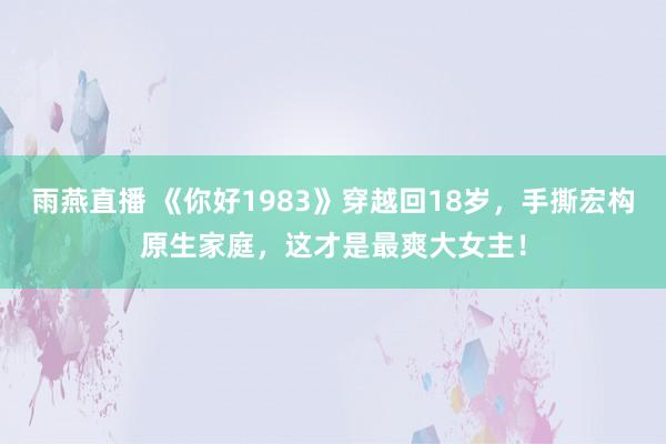 雨燕直播 《你好1983》穿越回18岁，手撕宏构原生家庭，这才是最爽大女主！