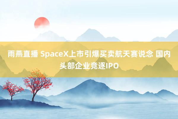 雨燕直播 SpaceX上市引爆买卖航天赛说念 国内头部企业竞逐IPO