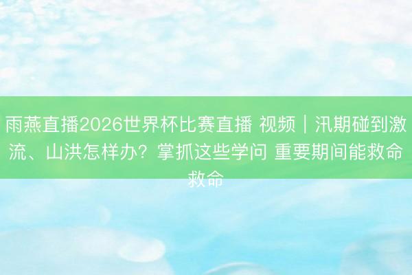 雨燕直播2026世界杯比赛直播 视频｜汛期碰到激流、山洪怎样办？掌抓这些学问 重要期间能救命