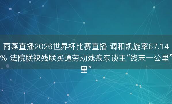 雨燕直播2026世界杯比赛直播 调和凯旋率67.14% 法院联袂残联买通劳动残疾东谈主“终末一公里”