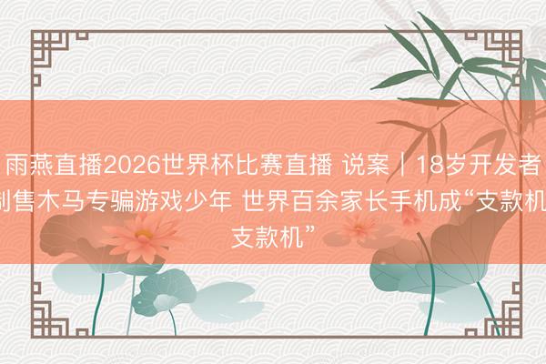 雨燕直播2026世界杯比赛直播 说案｜18岁开发者制售木马专骗游戏少年 世界百余家长手机成“支款机”