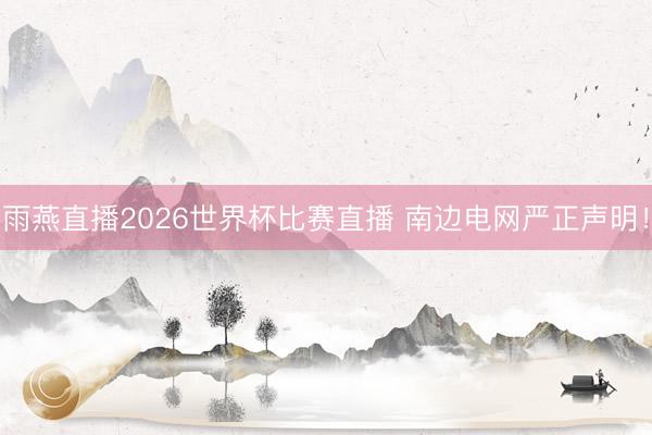 雨燕直播2026世界杯比赛直播 南边电网严正声明！