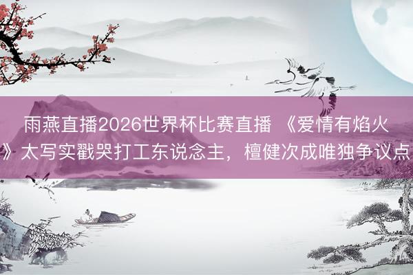 雨燕直播2026世界杯比赛直播 《爱情有焰火》太写实戳哭打工东说念主,檀健次成唯独争议点