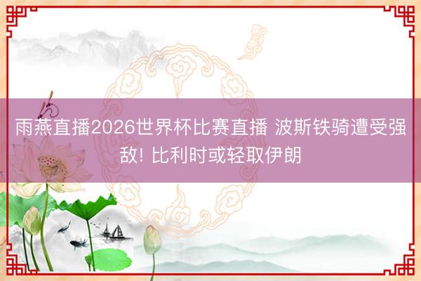 雨燕直播2026世界杯比赛直播 波斯铁骑遭受强敌! 比利时或轻取伊朗